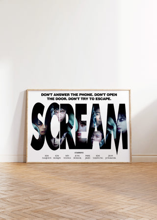 Bangtan OT7 Scream Halloween Movie Poster Print
