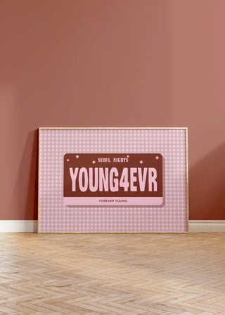 Young Forever License Plate Art Print