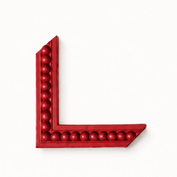 Red bobbin frame corner