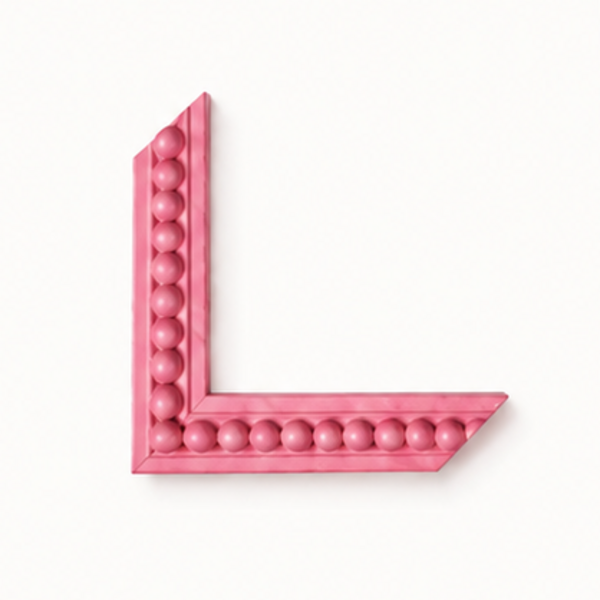 Pink bobbin frame corner